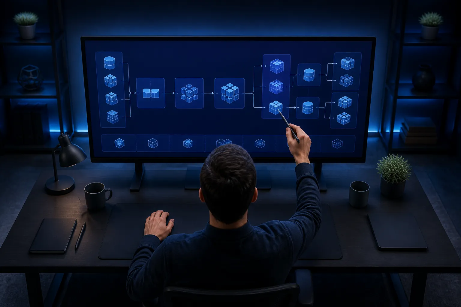 Technical architect reviewing a system diagnosis and architecture plan